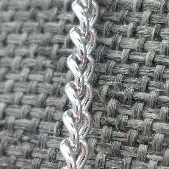 Necklace Silver Toned Twisted Rope Chain Textured Beaded 34" Long Classic Simple - Picture 6 of 7